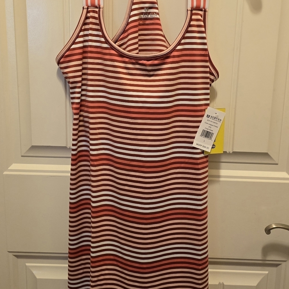 Coral Stripe Cute League Dress - Picture 2 of 4